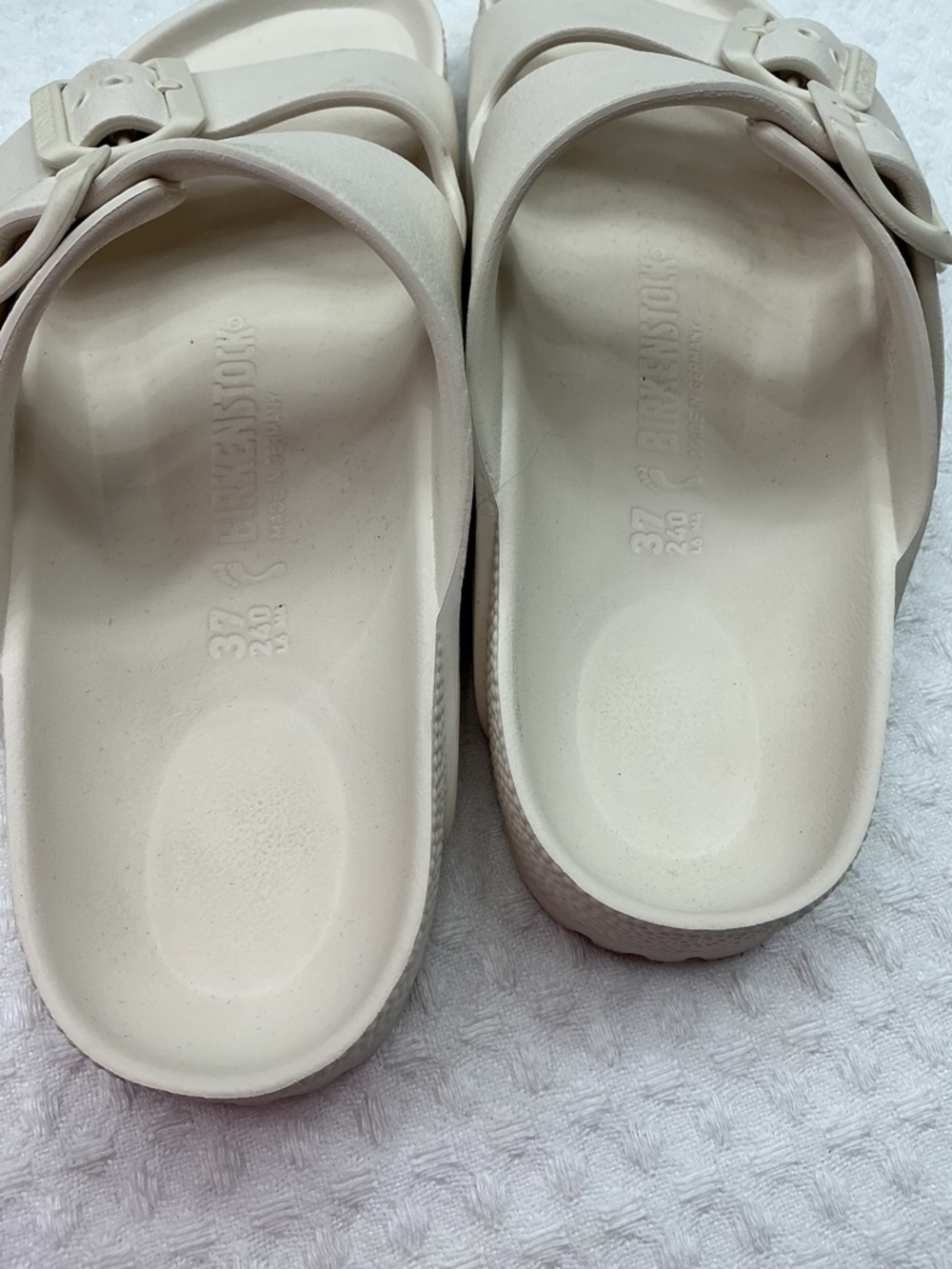 Birkenstock Women's Two-Strap Slide Sandals in Light Taupe - Picture 8 of 9